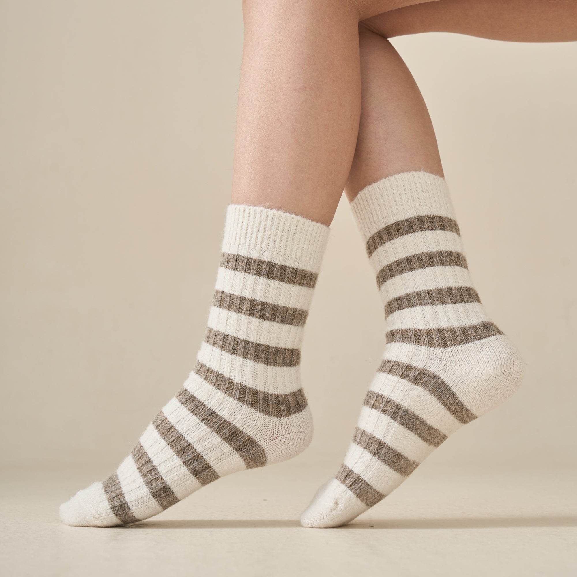 Women's Cozy Wool Blend Striped Socks - Single Pair