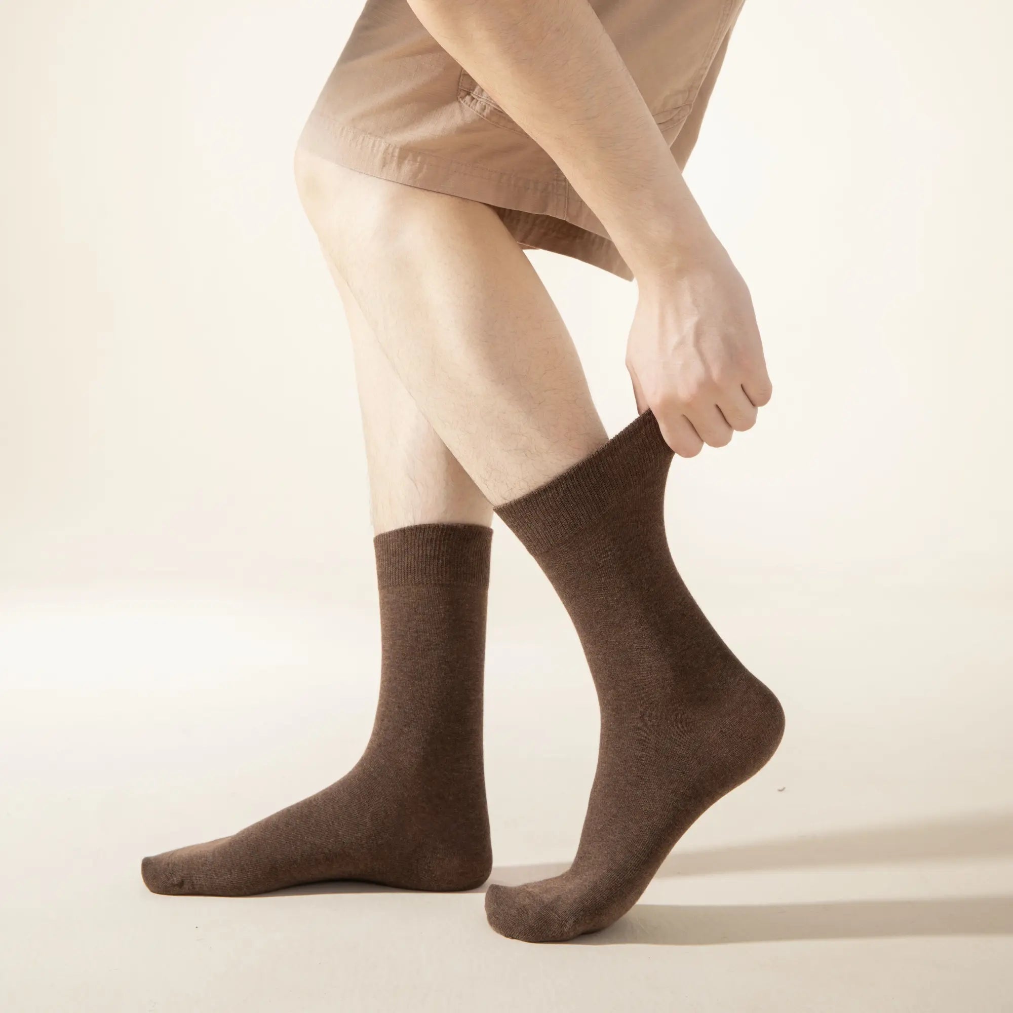 Men's Fine-Knit Heathered Cotton Socks