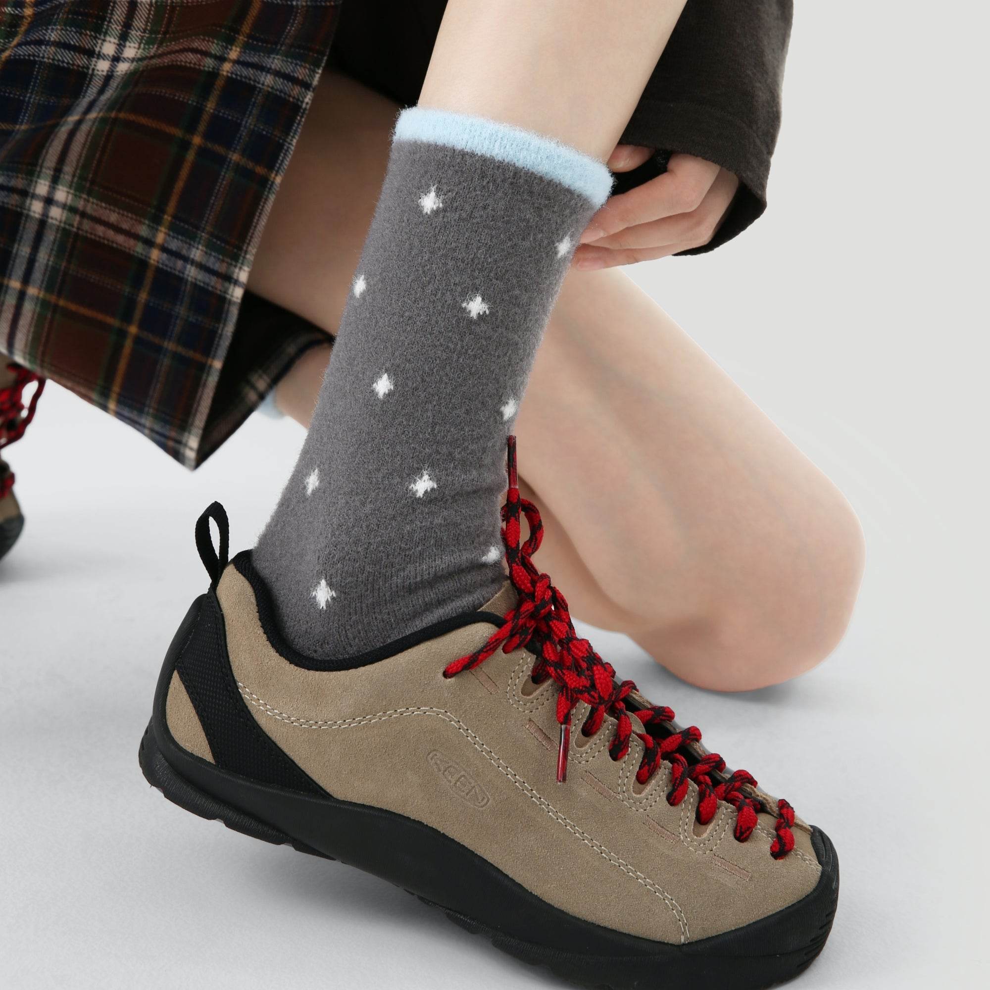 Women's Polka Dot & Plaid Cozy Socks - 3 pairs