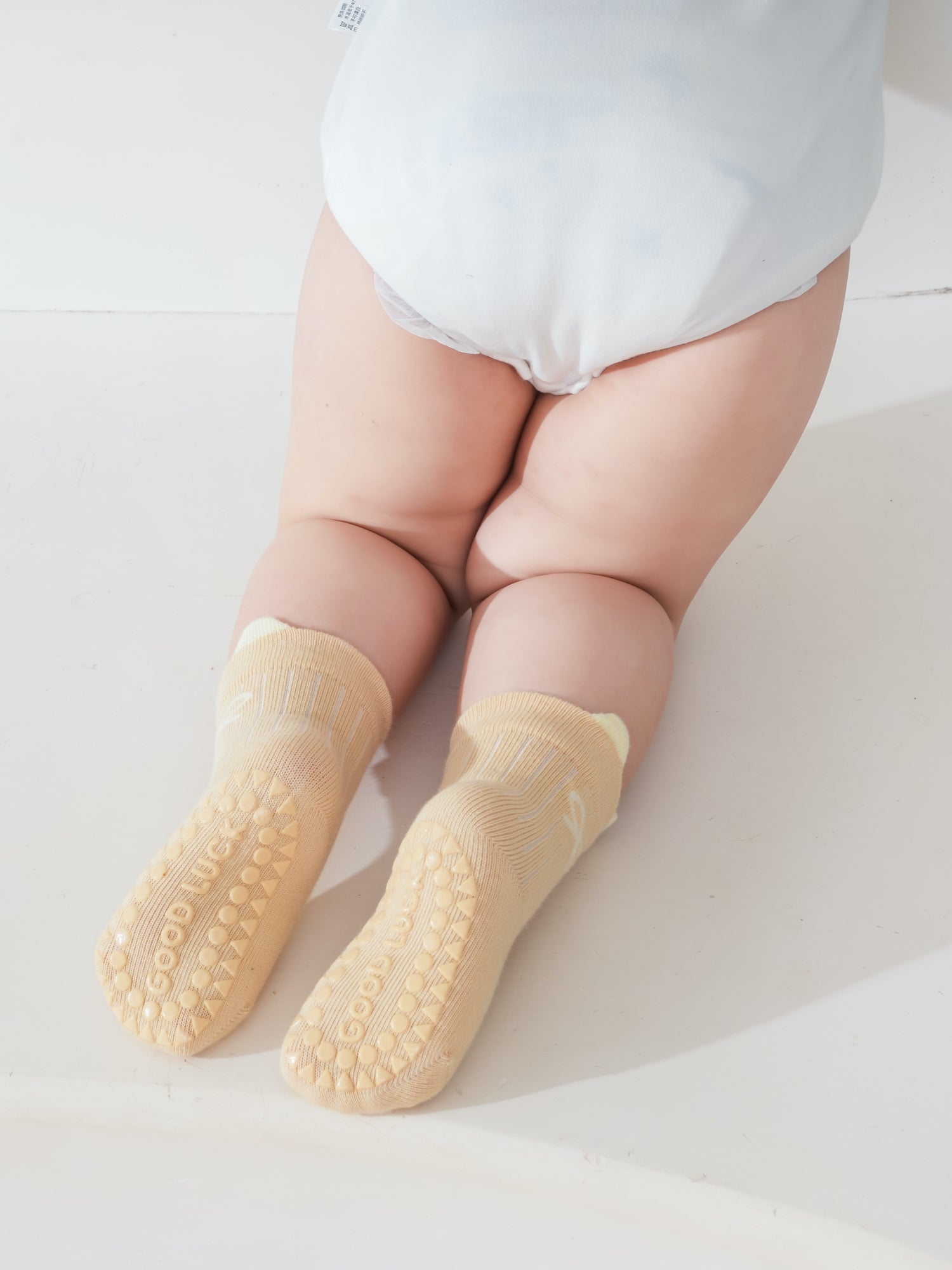 Babies' Non-Slip Ribbed Crew Socks-3 Pack