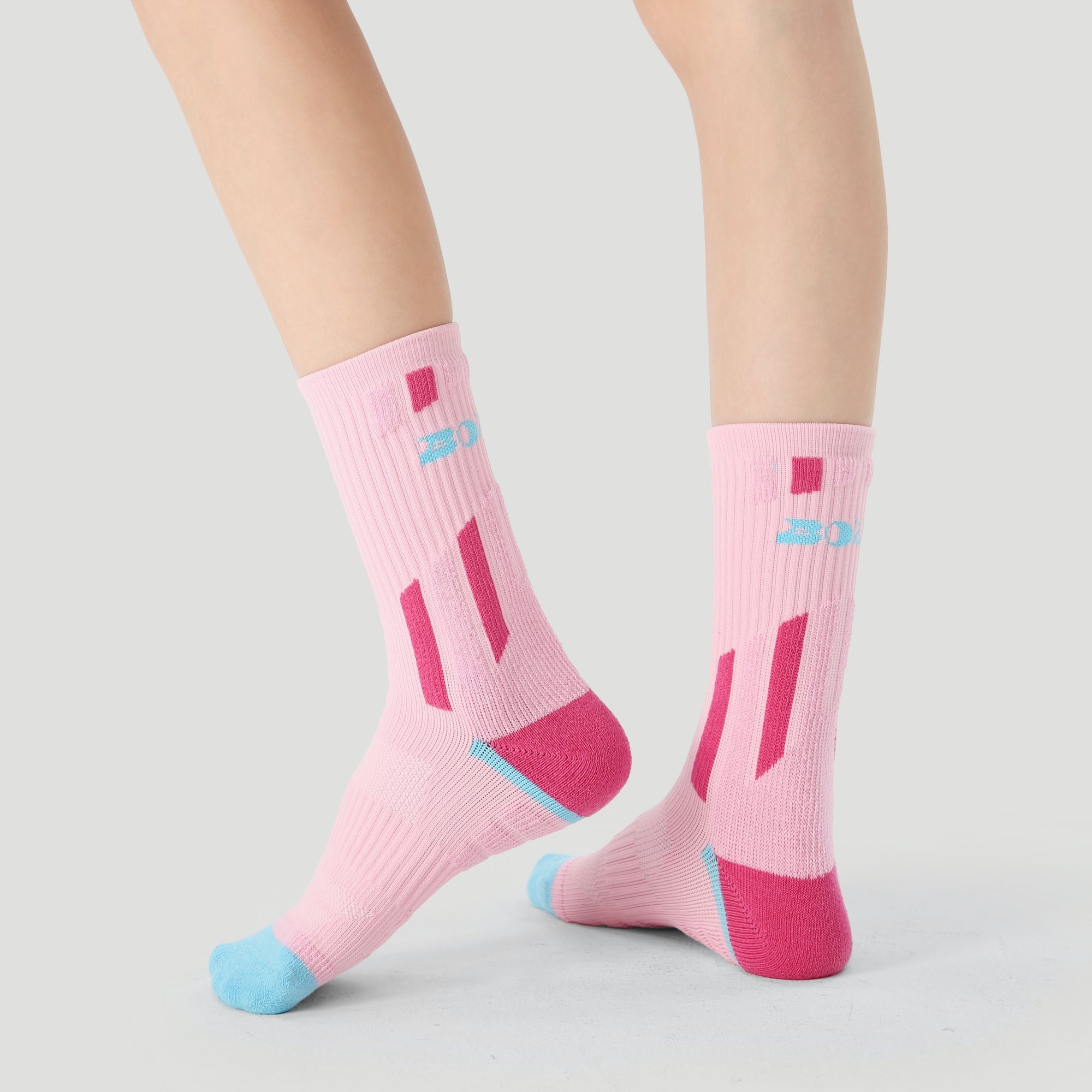Women's Performance Athletic Crew Socks-Pink-1 Pack