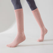 Women's Terry-Lined Pilates 92% Cotton Socks - product photo showing cushioned comfort