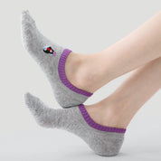 Women's Space-Dye Embroidered No-Show Socks (5-Pack)