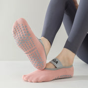 Women's Mercerized 92% Cotton Pilates Socks - product photo showing secure grip comfort