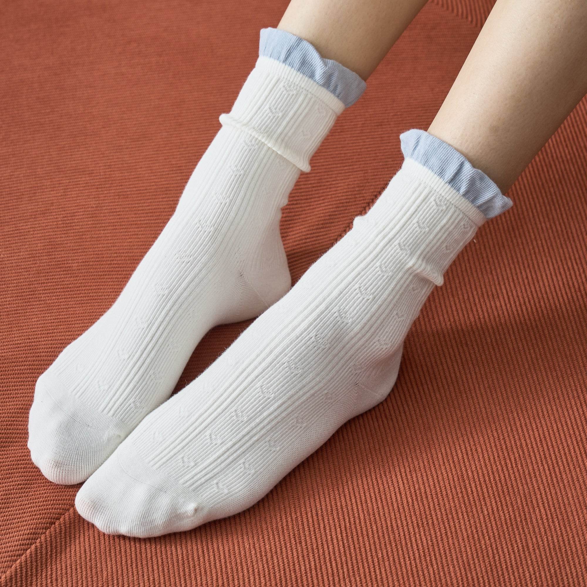 Women's Preppy Cotton Ribbed Socks - Single Pair