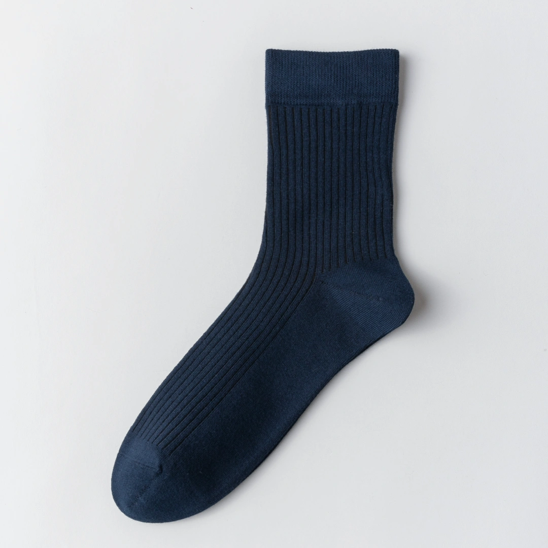 Men's 98% Cotton Classic Ribbed Crew Socks - detail photo showing soft cotton-rich comfort