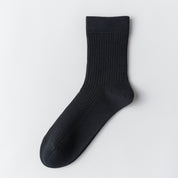 Men's 98% Cotton Classic Ribbed Crew Socks - detail photo showing soft cotton-rich comfort