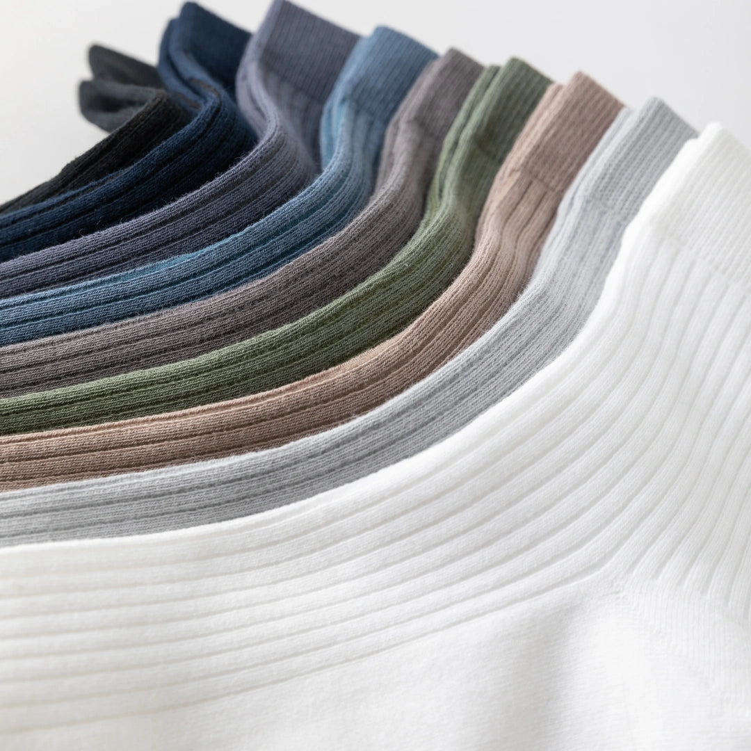 Men's 98% Cotton Classic Ribbed Crew Socks - detail photo showing soft cotton-rich comfort