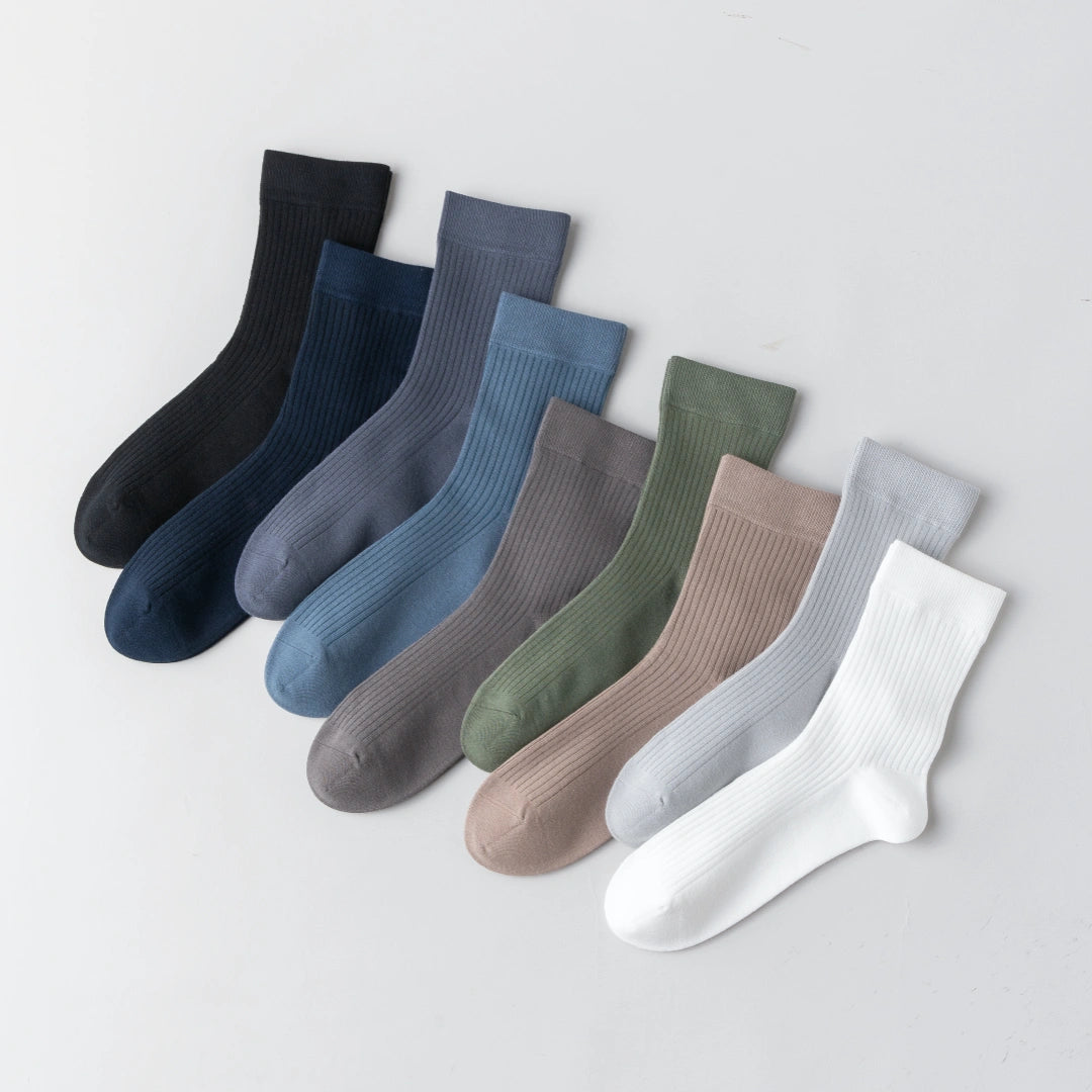 Men's 98% Cotton Classic Ribbed Crew Socks - detail photo showing soft cotton-rich comfort