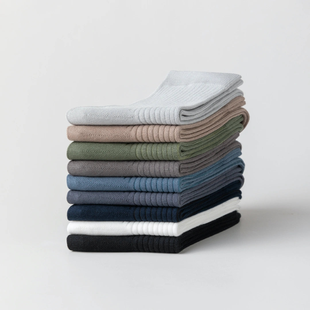 Men's 98% Cotton Classic Ribbed Crew Socks - detail photo showing soft cotton-rich comfort