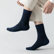 Men's 98% Cotton Classic Ribbed Crew Socks - detail photo showing soft cotton-rich comfort