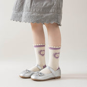 Kid's Lavender Kitten Crew Socks - 5 Pairs - Weavasocks
