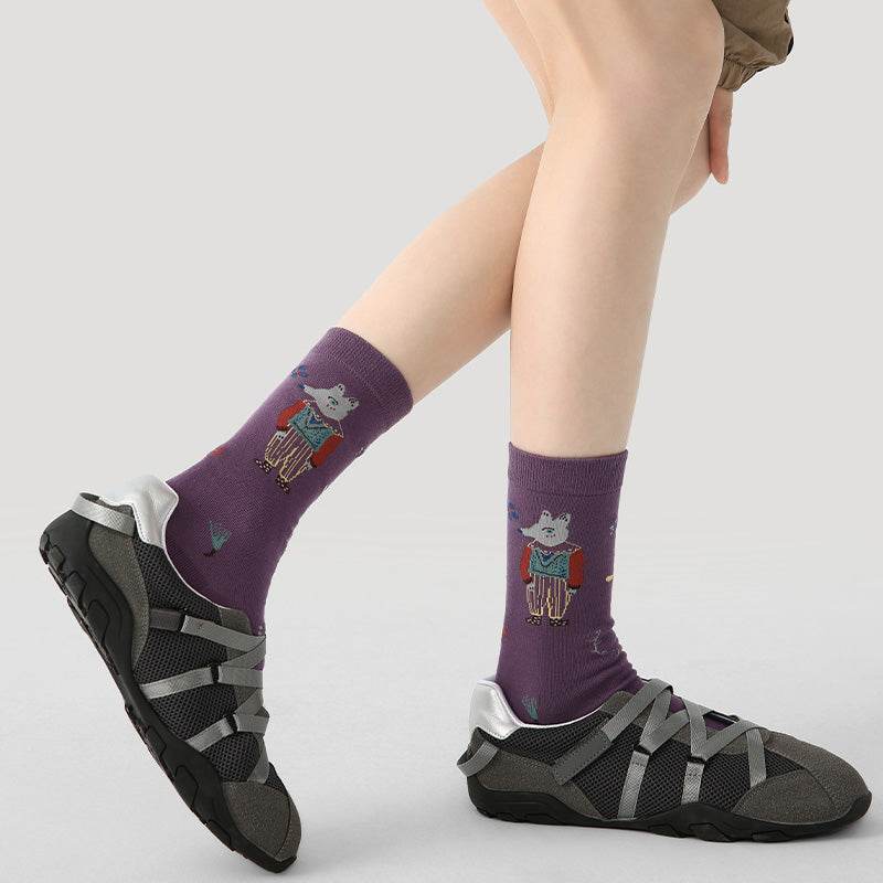 Women's Folk Art Character Socks - 3 pairs