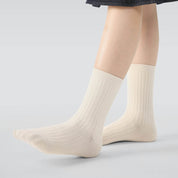 Kid's Classic Solid Color Ribbed Socks A - 5 Pairs - Weavasocks