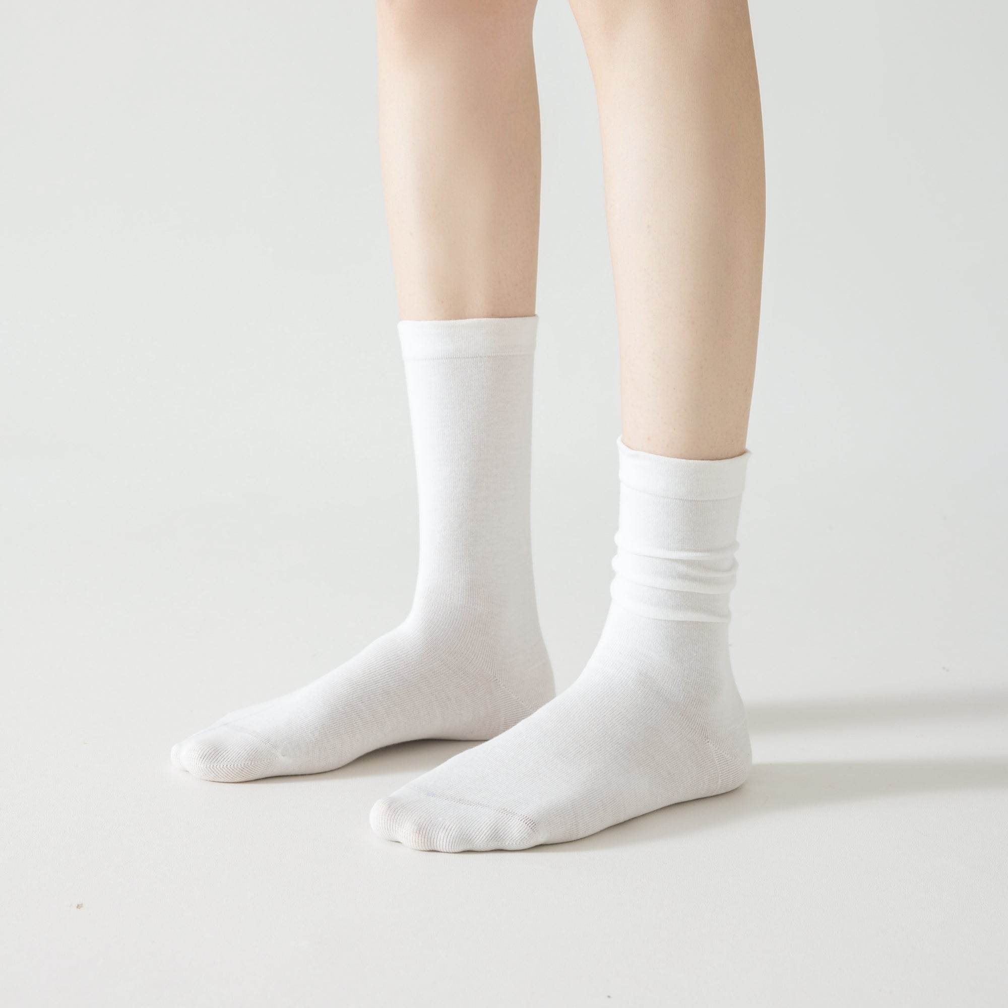 Women's Pure Organic Cotton Crew Socks - 5 Pairs