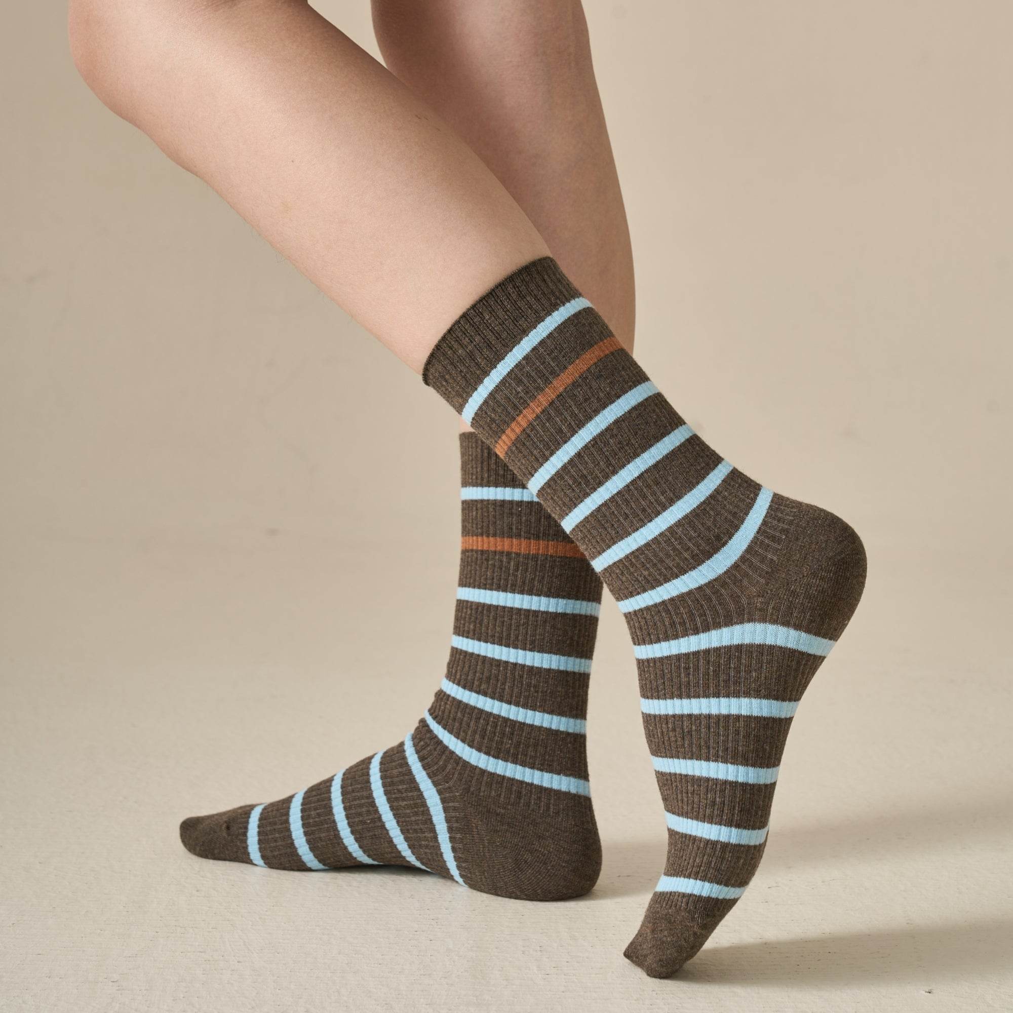 Women's Varsity Stripe Ribbed Socks - Single Pair