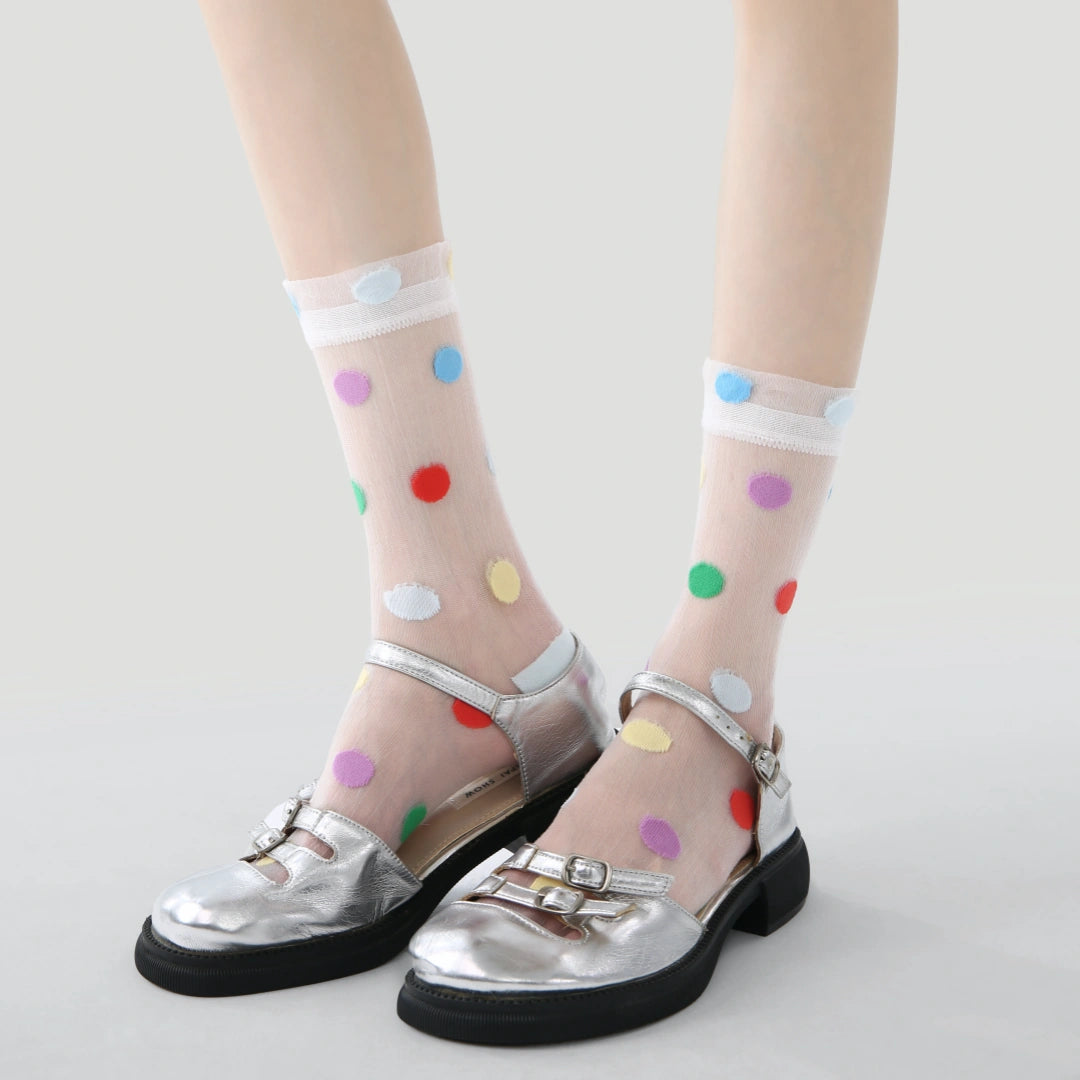 Ethereal Edge Creative Sheer Socks 3-Pack - sock set showing secure grip comfort