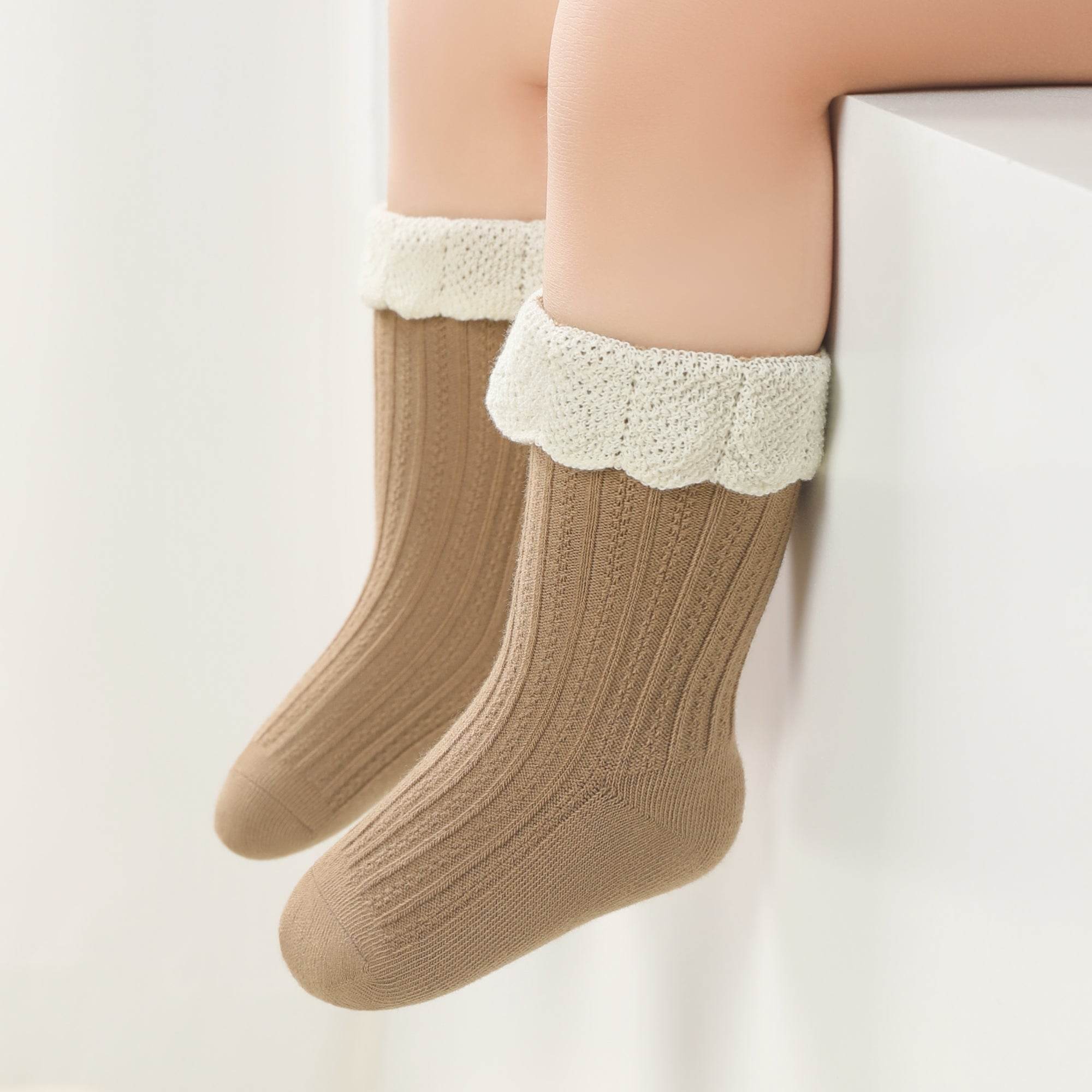 Babies Scalloped Cuff Socks-3 Pack - Weavasocks