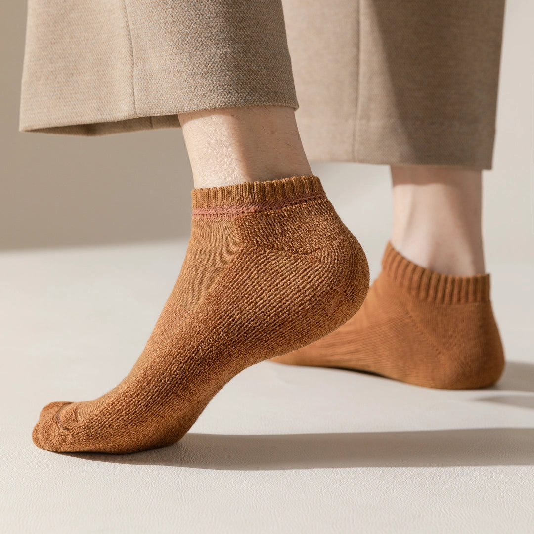 Men's 92% Cotton Terry Cushion Low Cut Socks - product photo showing cushioned comfort