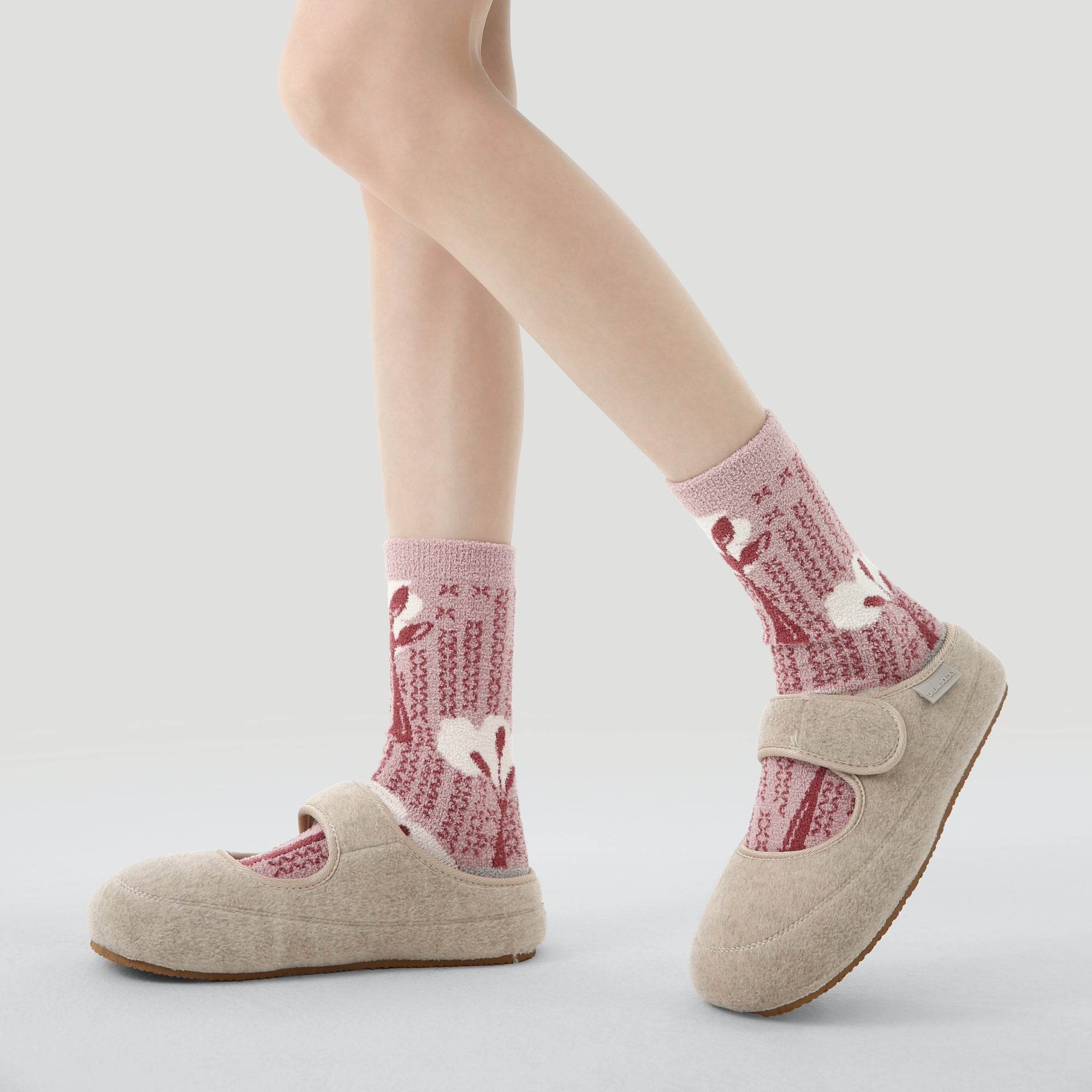 Women's Fuzzy Woodland Bunny Socks - 3 pairs