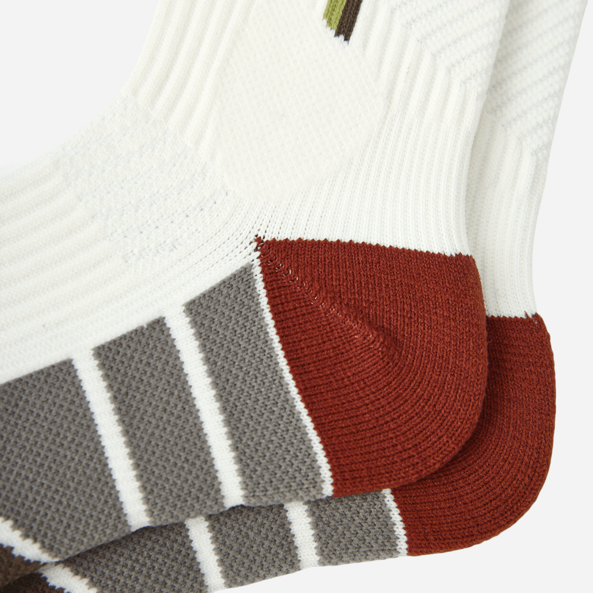 Women's Performance Knee-High Hiking Socks - White & Olive