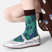 Women's Designer Abstract Floral & 3D Tufted Crew Socks (3-Pack)