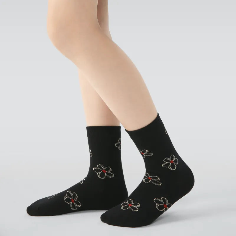 Kid's Girls' Vintage Charm Crew Socks - 5 Pairs
