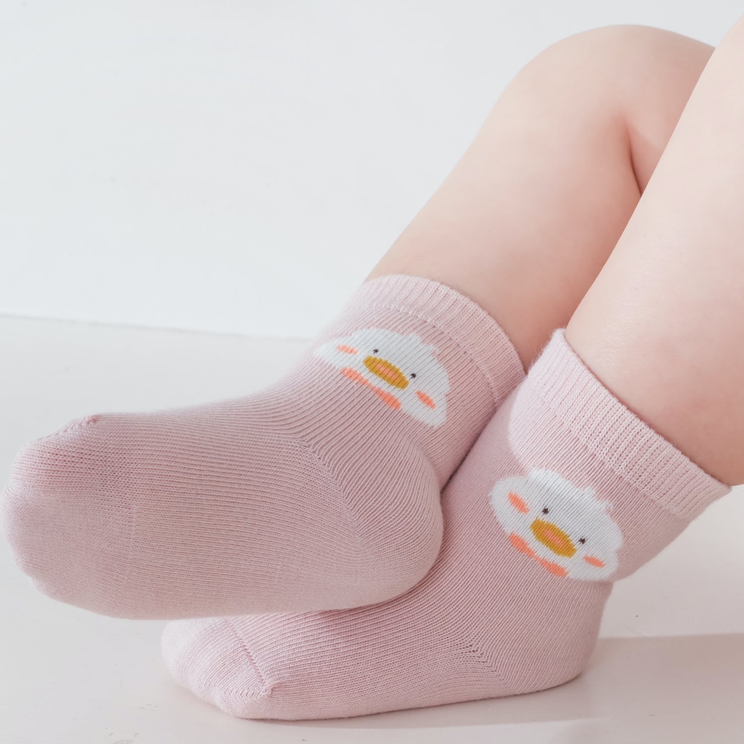Babies' Ankle Socks with Minimalist Cartoon Faces-3 Pack