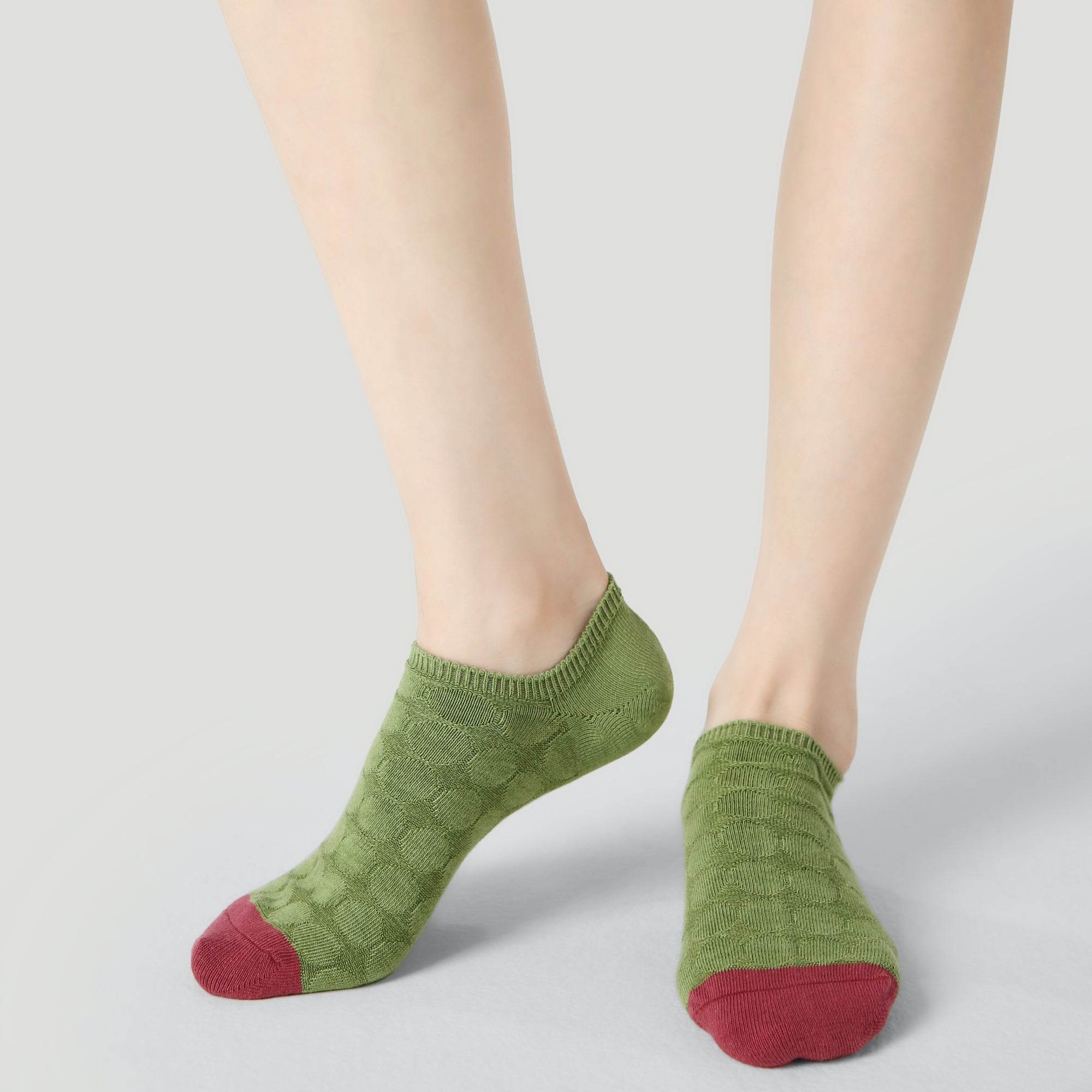 Women's Textured Color Block No-Show Socks - 3 Pairs