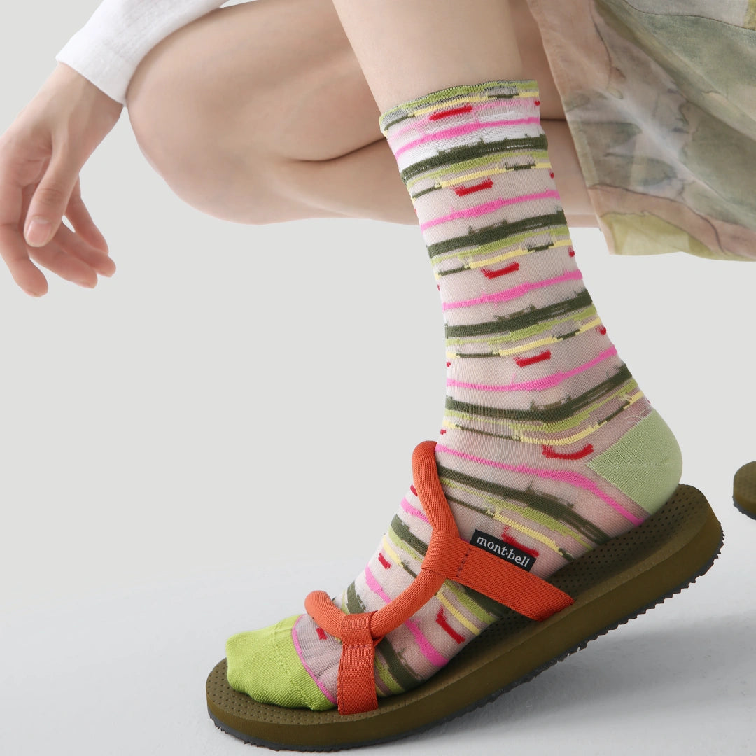 Aura Prism Creative Sheer Art Socks 3-Pack - sock set showing secure grip comfort