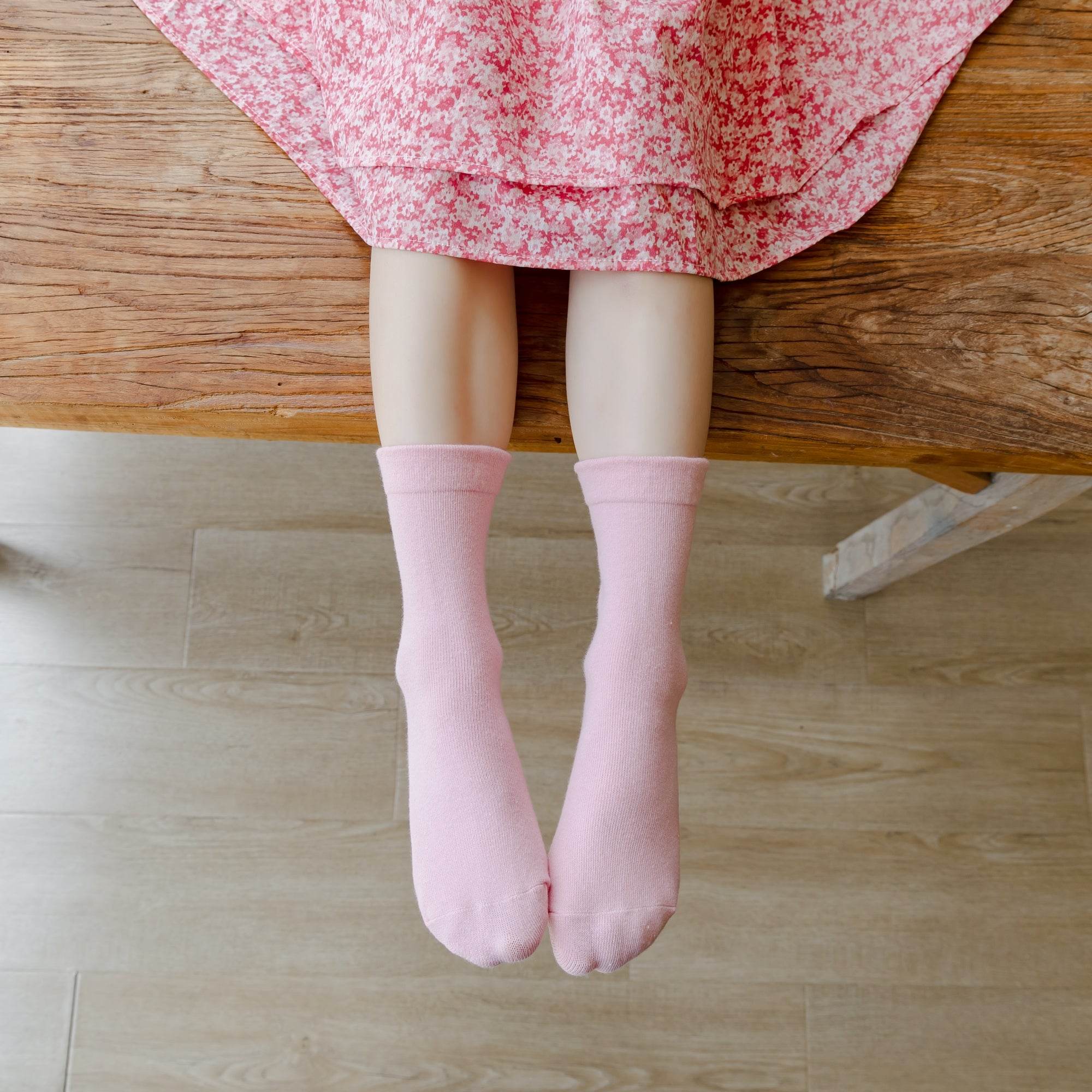 Kid's Solid Pastel Crew Socks - 5 Pairs - Weavasocks