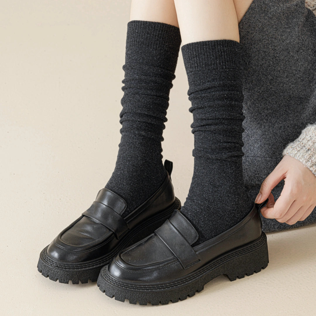 Women‘s 47.5% Wool Blend Thermal Knee-High Socks