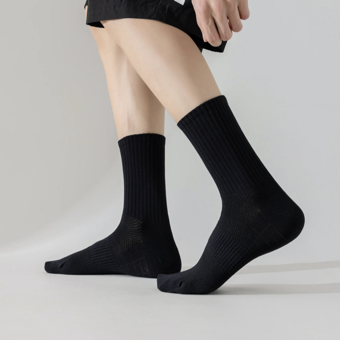 "Titan Mesh" Big & Tall Men's Crew Socks - product photo showing breathable mesh comfort