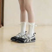 Kid's Ribbon Tie Ruffle Socks - 2 Pairs - Weavasocks