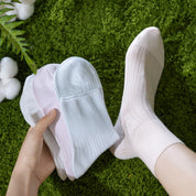 "Breezy Stretch" Ultra-Thin Mesh Quarter Socks - product photo showing breathable mesh comfort