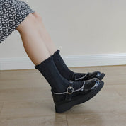 Kid's Ruffle Cable Knit Crew Socks 5 - Pairs - Weavasocks