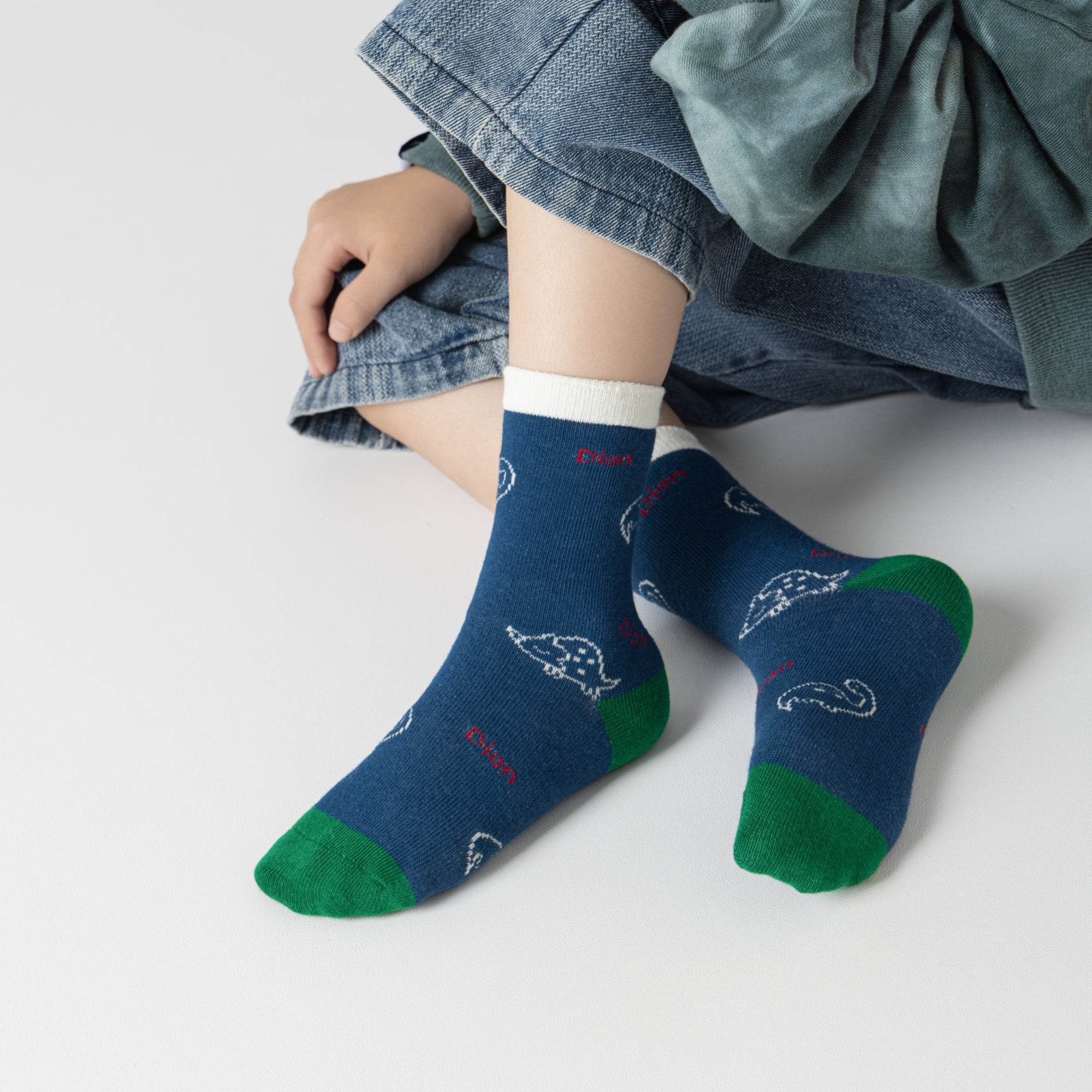 Kid's Playful Dinosaur Crew Socks - 5 Pairs - Weavasocks