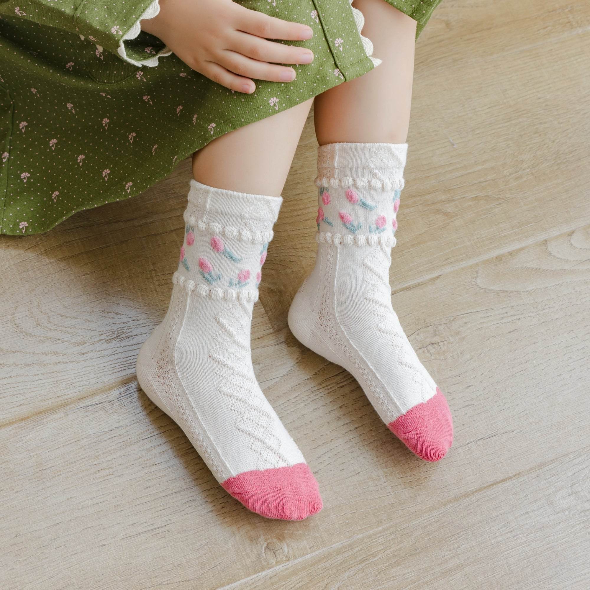 Kid's Floral Garden Crew Socks - 5 Pairs - Weavasocks