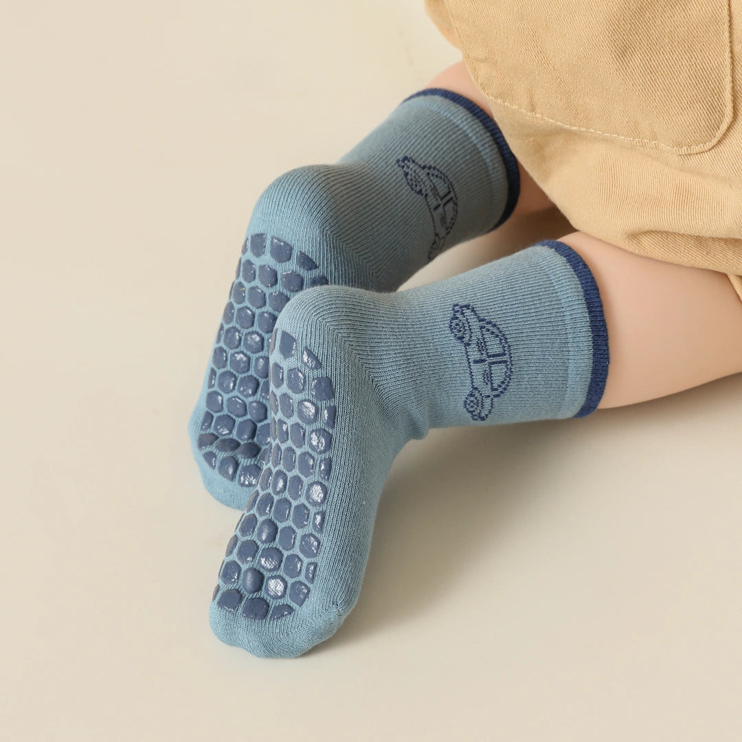 Baby’s First Journey Floor Socks with Full Grip 4-Pack