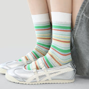 Women's Retro Modern Lurex Crew Socks (3-Pack) - sock set showing secure grip comfort