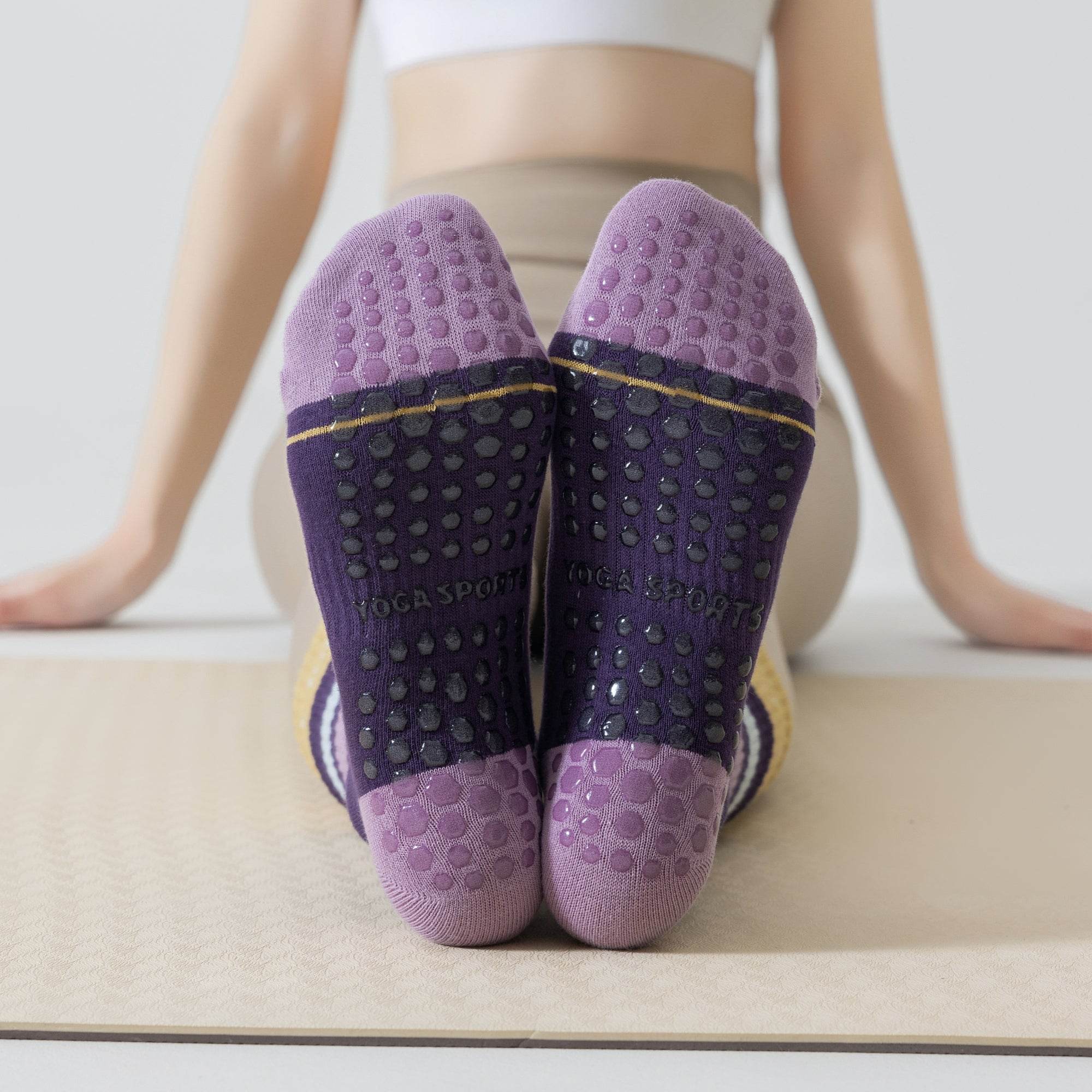 Women's Retro Stripe Yoga & Pilates Grip Socks
