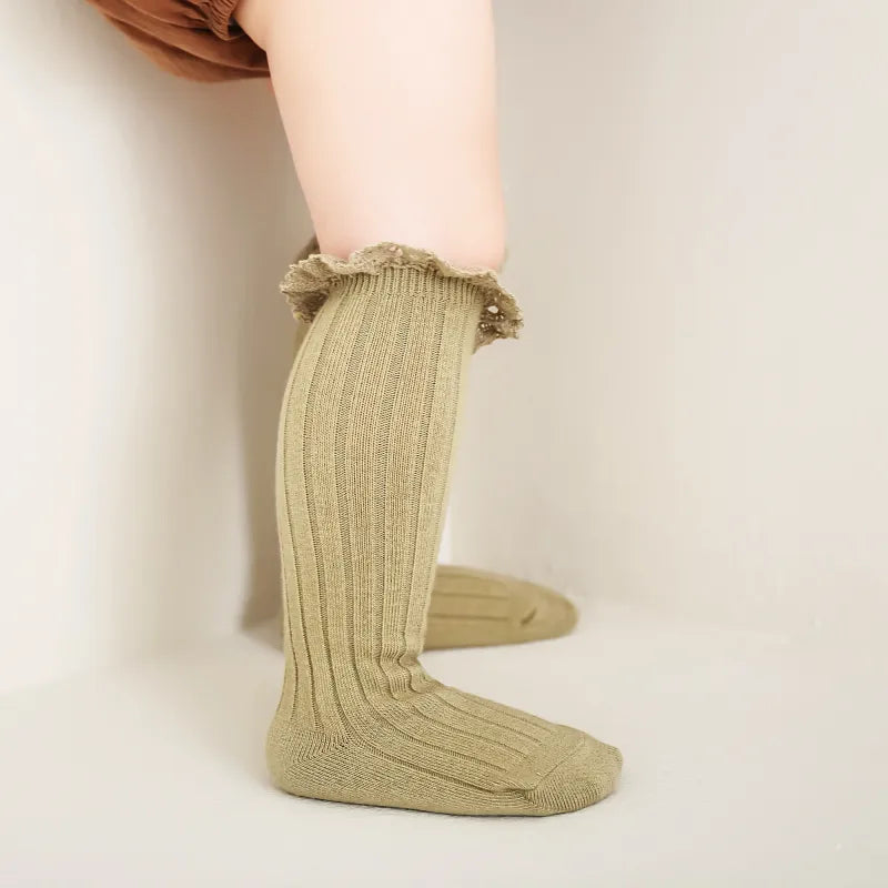 Babies The Lace Trim Knee-Highs-3 Pairs