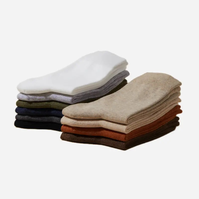 Men's Fine-Knit Heathered Cotton Socks