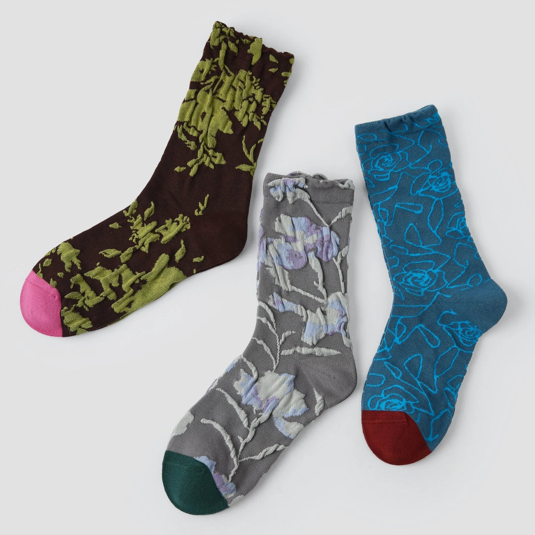 Textured Floral Socks