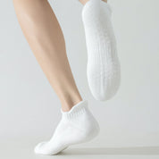 Men's 92% Cotton Non-Slip Yoga Ankle Socks - product photo showing secure grip comfort