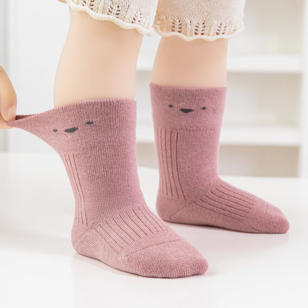 Baby’s Minimalist Line Art Ribbed Socks 4-Pack