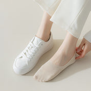 Women's 95% Cotton Ultra-Thin Mesh No-Show Socks - product photo showing breathable mesh comfort