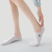 Women's Space-Dye Color-Block No-Show Socks (5-Pack) - sock set showing secure grip comfort