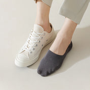 Men's Mulberry Silk & Modal Ultra-Thin No-Show Socks - product photo showing modal and mulberry silk comfort