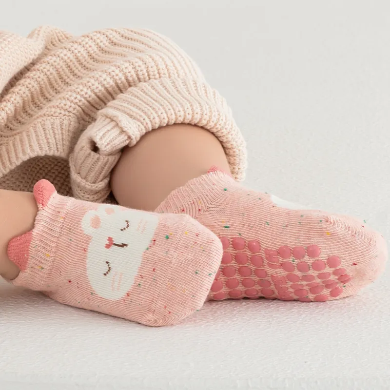 Babies' No-Show Grip Socks-5 Pairs